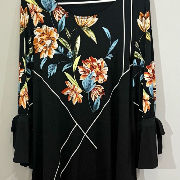 Alfani Tops - Alfani Black Dress with Orange Floral Design
